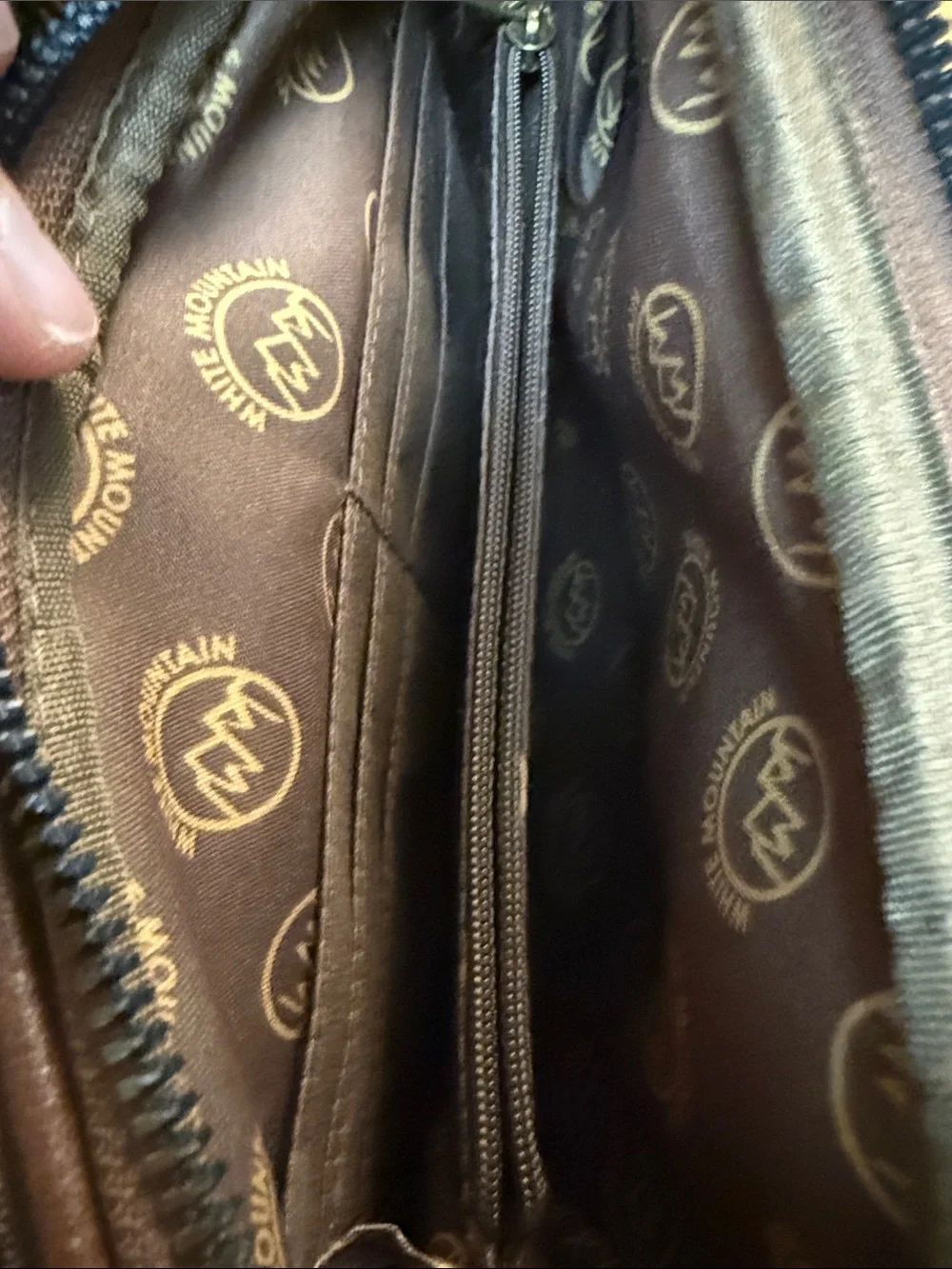 White Mountain Brown Leather Messenger Crossbody Bag